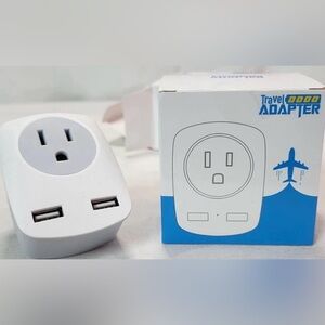 Travel Plug Adapter International Power Plug Outlet Converter - 2 USB & 1 Outlet